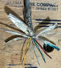 Alpha Wire 9854C Communications Cable By the Foot. 3 Pair 28AWG, 1 Pair 24AWG