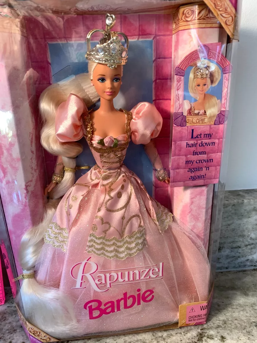 Vintage 1997 Mattel Rapunzel Barbie Doll In Box Let My Hair Down From My Crown