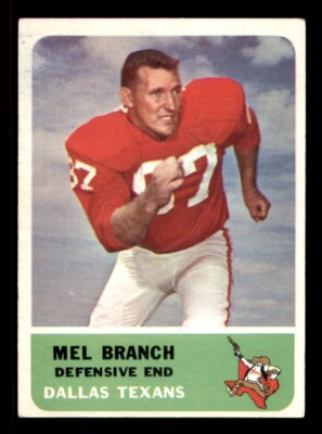 1962 Fleer Football #32 Mel Branch EX *d2