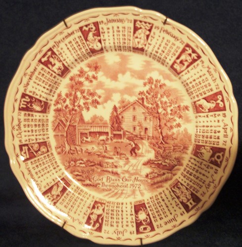 Vintage Red God Bless Our House 1972 Collector Plate Alfred Meakin, England Zodiac - Bild 2 von 8