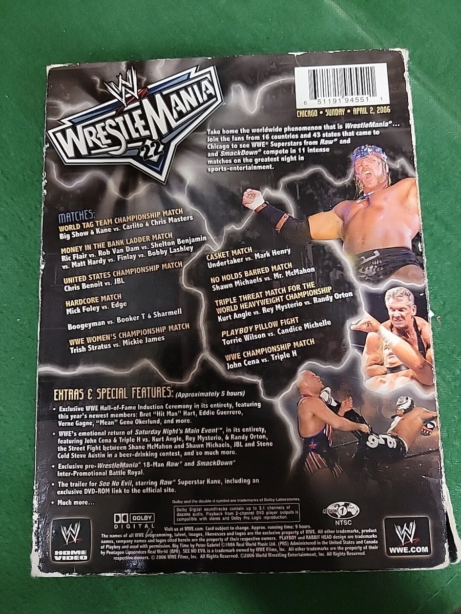 WWE WWF Wrestlemania 22 2006 3 Disc Collector's Edition DVD