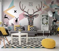 3D Ethnic Deer ZHUA6150 Wallpaper Wall Murals...