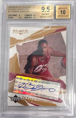 2003-04 Lebron James Black Diamond 24k Auto RC- BGS 9.5 Gem Mint- Only 100 made
