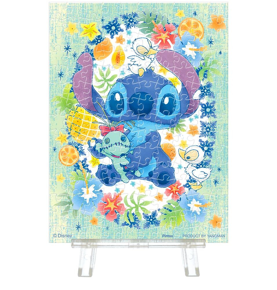 150pc Disney Petite Paris Clear Lovely Wreath Jigsaw Puzzle Stitch