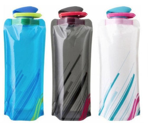 3pc Collapsible Reusable Water Bottles BPA Free - 16 ounces