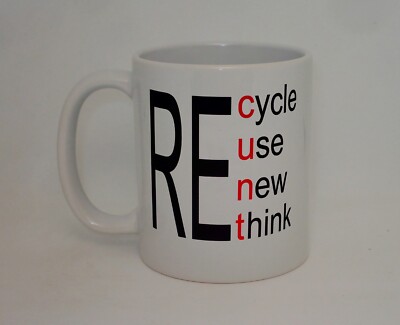 Recycle Reuse Renew Rethink C*nt Tasse Geschenk lustig unhöflich Büro Rat personalisiert