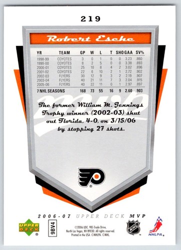 Cartes de base de hockey Upper Deck MVP UD NHL 2006-07 ( 201 - 300 ) - à choisir dans la liste - Photo 39 sur 195