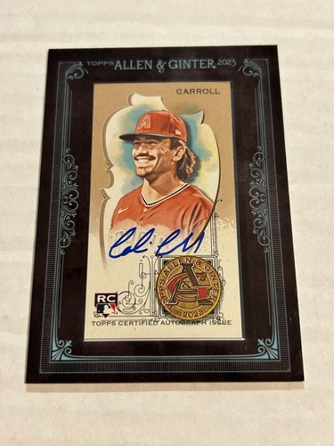 2023 TOPPS ALLEN & GINTER CORBIN CARROLL 8/25 BLUE FRAMED ON CARD ROOKIE AUTO B2