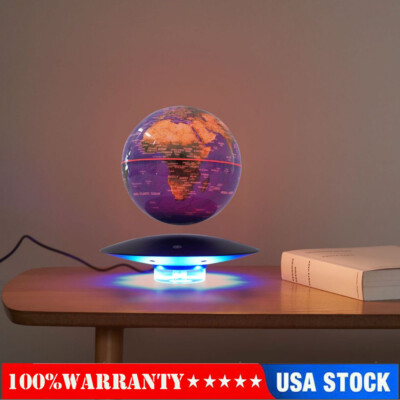 6'' Magnetic Levitating Floating Globe World Map LED Light Night Lamp Home Decor