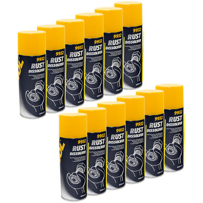 MANNOL 12x 450 ml Rust Dissolver Rostlöser Spray Rostentferner Rost Entferner