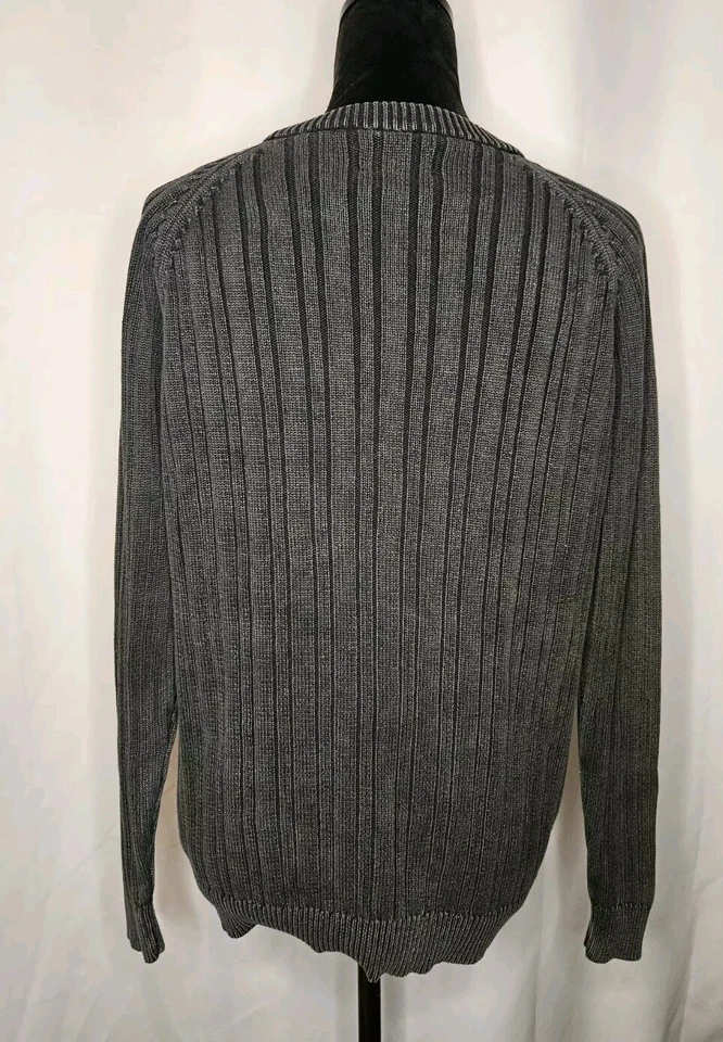 Vintage Sonoma Sweater Womens Size Medium Gray 100% Cotton Ribbed Knit  - Image 4 of 4