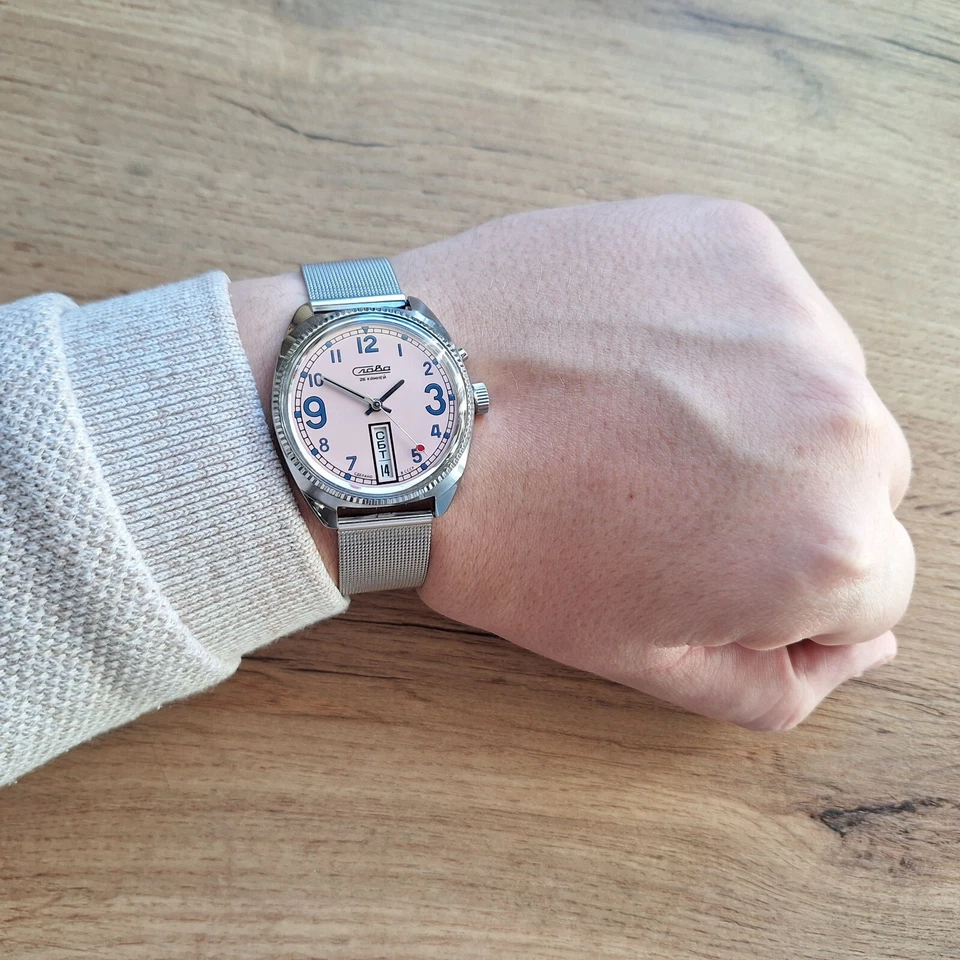 NOS Very Rare Watch Slava Watermelon Pink 2428, Slava California, Made in USSR - Image 2 of 4