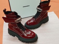 Stivaletti Donna - 40 - DsQuared 2 - In Pelle Laccata - Rosso BORDEAUX -