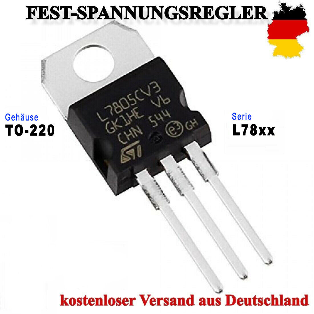 Festspannungsregler LM1085 5V 3A (1380), Spannungsregler, Halbleiter