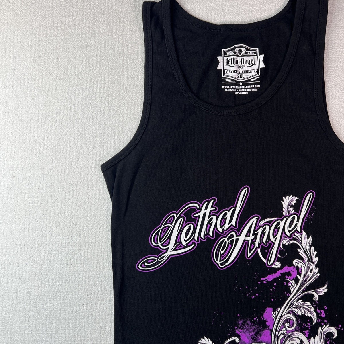 Lethal Angel Womens 2XL Graphic Print Tank Top Black Cotton | eBay