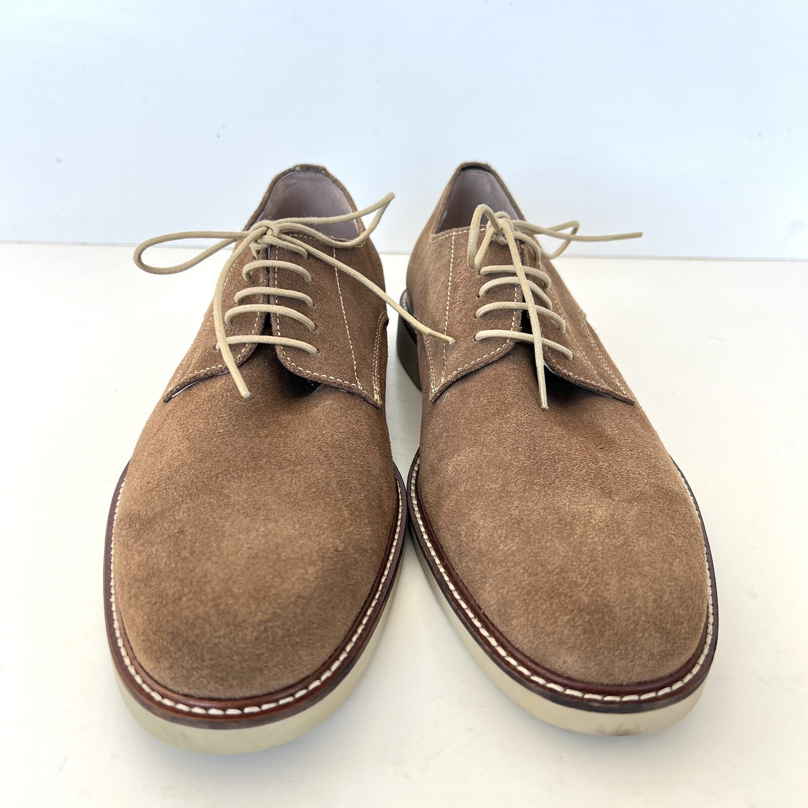 SAOLA Scarpe Oxford BANANA REPUBLIC uomo Dewitt suola crepe marrone scamosciato stringate taglia 10 nuove senza scatola