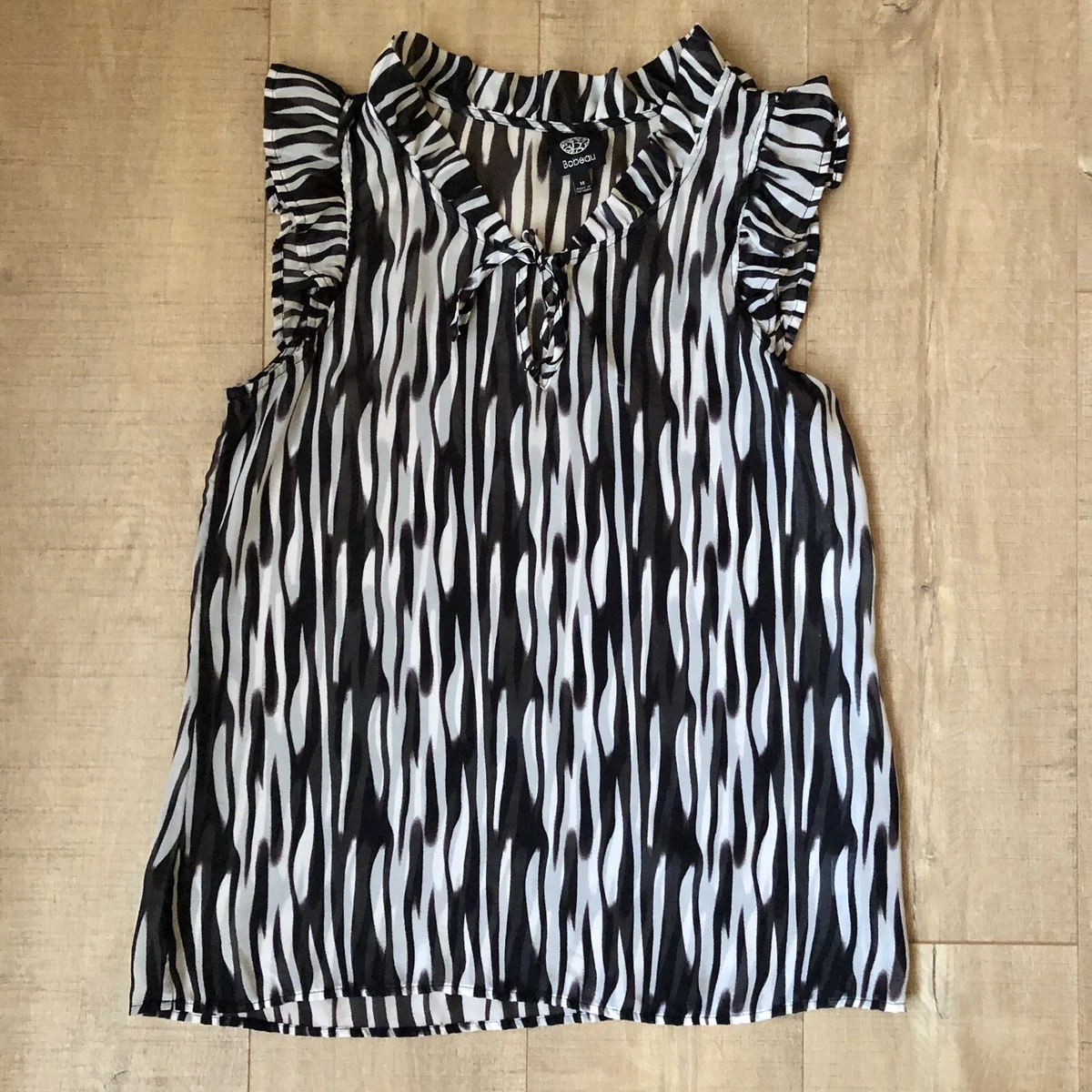 black and white zebra print blouse