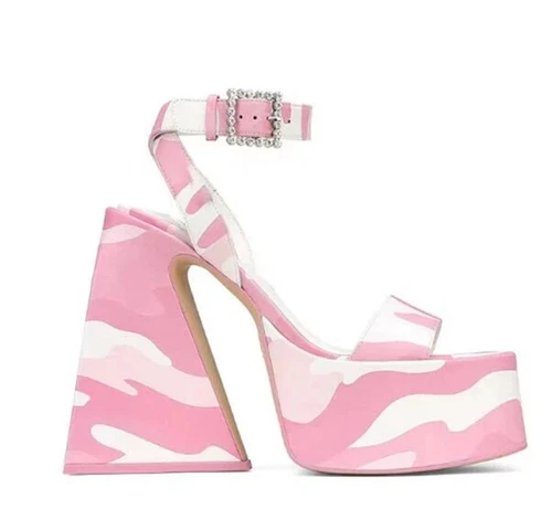 Ilona - Platform Sandals Pink Camo size 11 (Suits size 9-10) - Picture 1 of 5