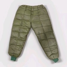 Vintage Pioneer Down Pants Insulation Quilted Puffer Layer Unisex