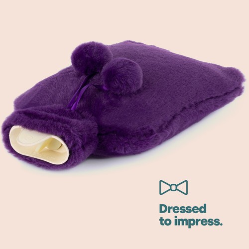 Hot Water Bottle With Cover Luxury Soft Fluffy 2L High Quality Rubber Faux Fur - Picture 6 of 11
