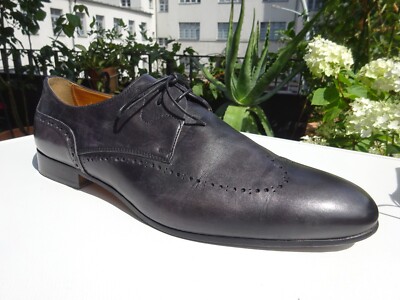 DOUCAL'S DOUCALS Her Business Goodyear Schuhe Leder Schwarz Italy Gr.43,5 f.Neuw