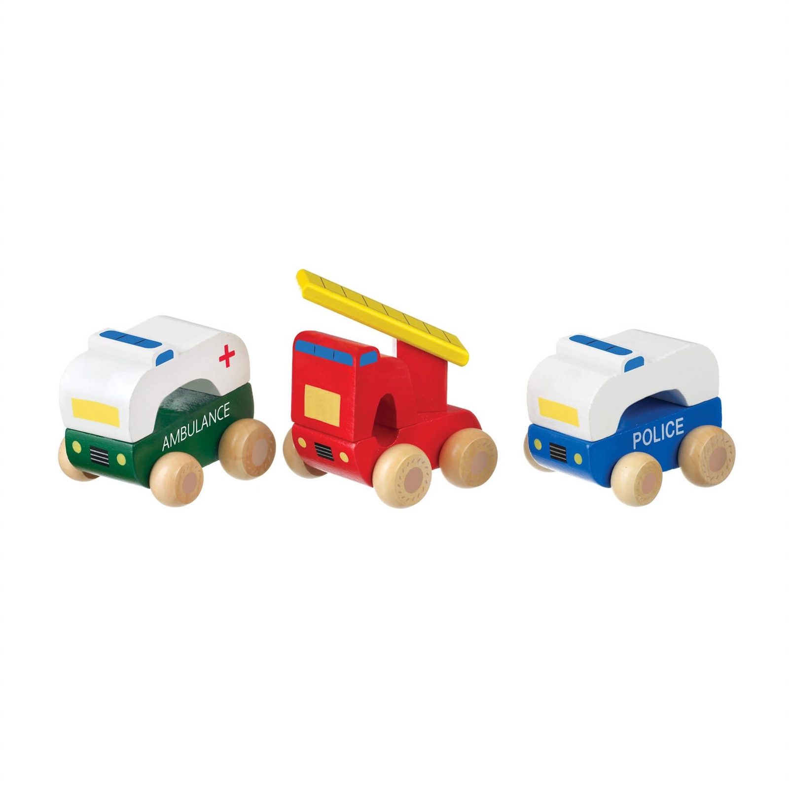 Orange Tree Toys Set of First Emergency Wooden Vehicles