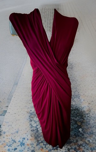 $1895 M Donna Karan black label collection ruched, viscose bodycon dress M