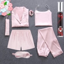 Women  s 7 Pieces Pajamas Set