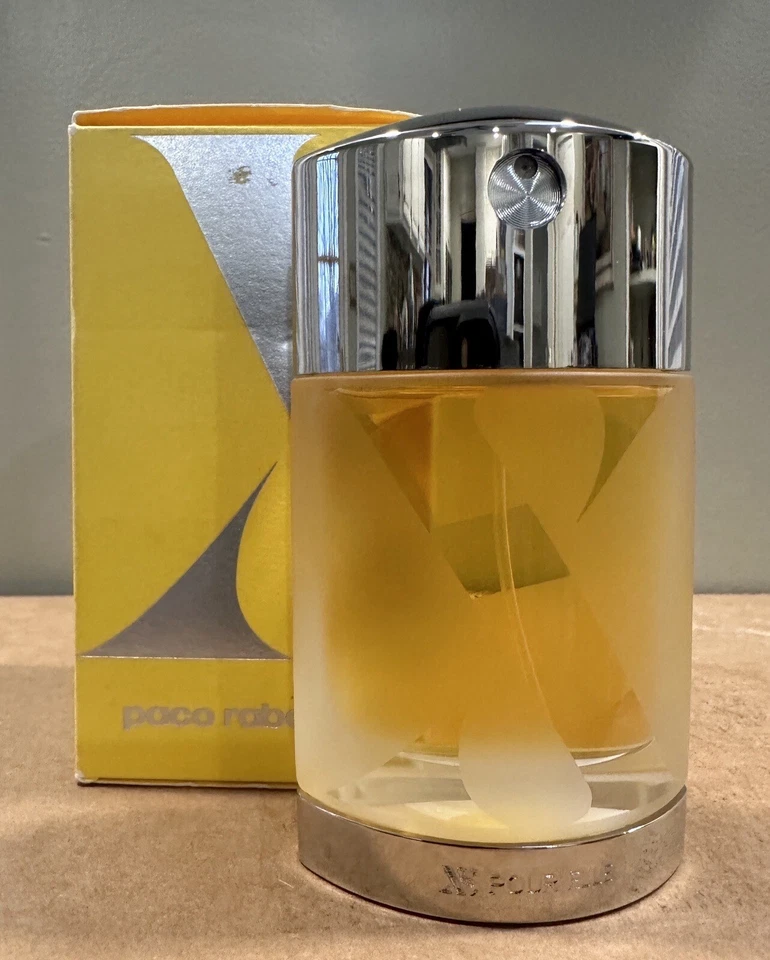 XS POUR ELLE de Pavo Rabanne para mujer 1,7 fl oz. 50 ML EDT Spray Vintage Caja Amarilla Foto 2 de 4