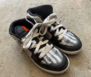 Kids Air Jordan Skeleton Pattern High Top Leather US 1Y Sneaker