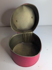Vintage 1960's Red Swift Hat Box With Handle Gold Lining Zipper
