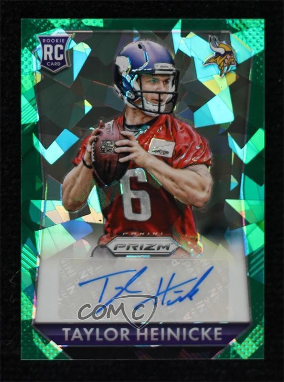 Taylor Heinicke Panini Prizm Rookie Signatures #RSTH Green Crystal
