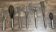 Nice Professional Culinary Chef Whisk Collection Rosle WMF Kuhn Rikon 7 pc