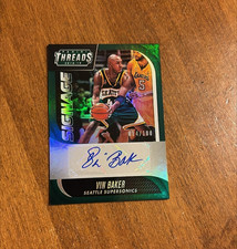 Vin Baker 2018-19 Threads Signage Auto #19 Supersonics Bucks Hartford /100
