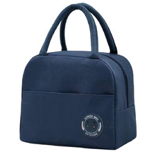 Insulated Blue Lunch Bag Container School Work Travel Picnic Lightweight NEW