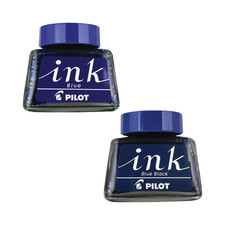 Pilot Fountain Pen Ink 2 Bottles 30ml Each Black Blue Blue Black Red