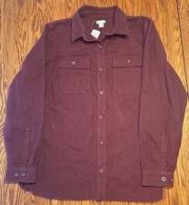 LL Bean Women’s Chamois Flannel Shirt Burgundy Large