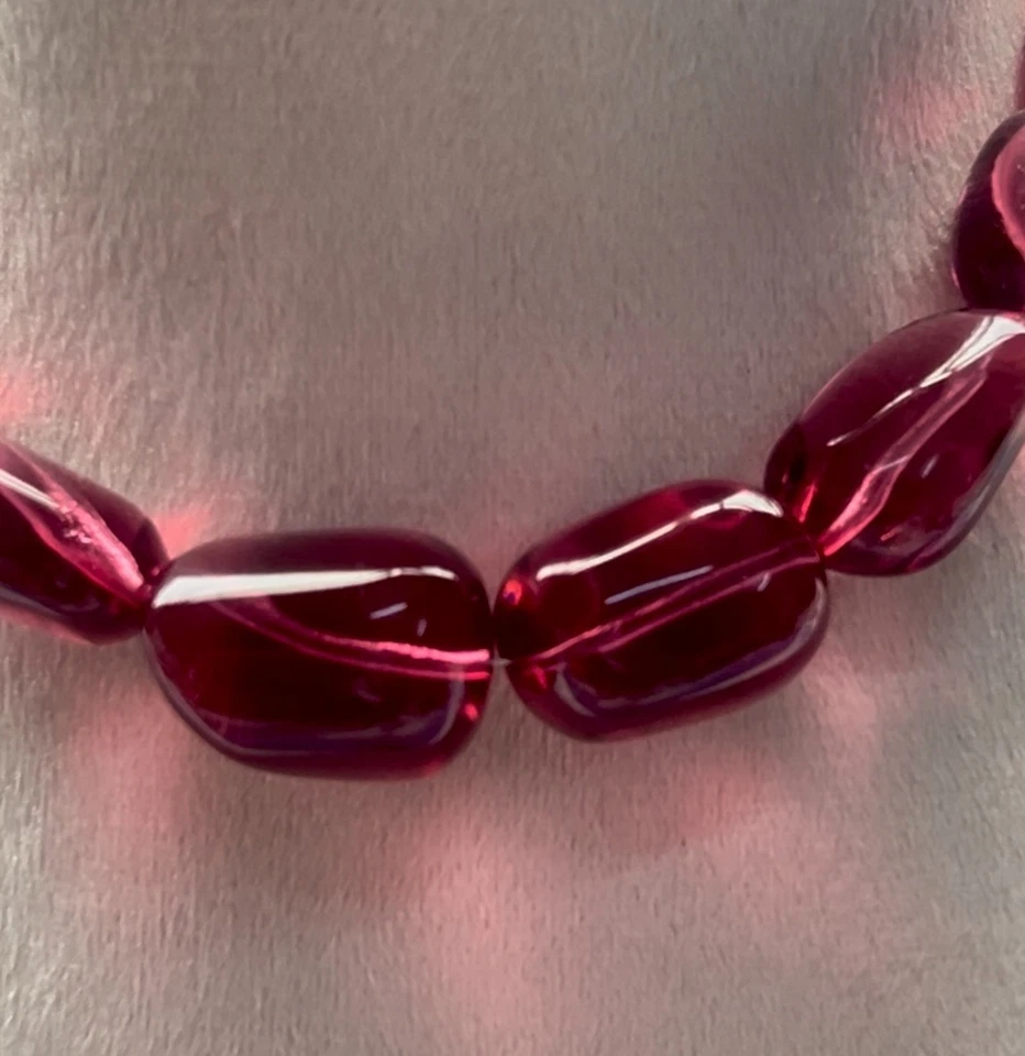 AAA Pink Ruby Tumbled Cabochon Gemstone Neckless 11x13 mm To 18x25 mm - Image 3 of 4