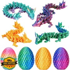 YILCER 4pc 3D Dragon Egg Surprise Dragon Fidget Toy Articulated