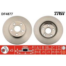 2x TRW DF4877 Bremsscheibe für TOYOTA CARINA E CELICA PRIUS PLUS T19 T20 T23