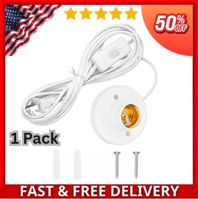 15 FT Light Bulb Base with Cord E26/E27 Light Socket with On/Off Switch, 110V-25