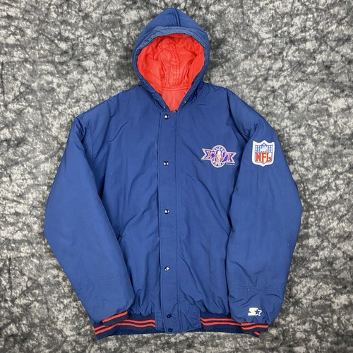 Vintage Starter Super Bowl Jacket Mens Size XL Blue XXVI USA Redskins Bills 90s - Picture 2 of 11