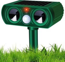 Ultrasonic Solar Cat Repellent Fox Deterrent Outdoor Eco Friendly Waterproof NEW