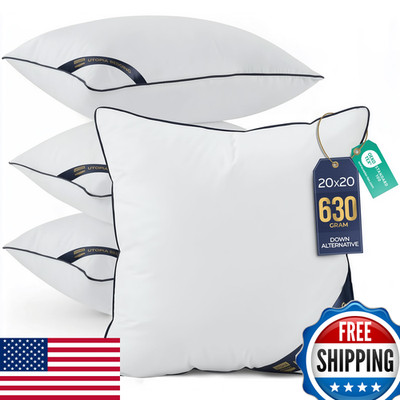 Utopia Bedding Throw Pillow Inserts Pack Of 4 White 20 X 20 Inches Decorative