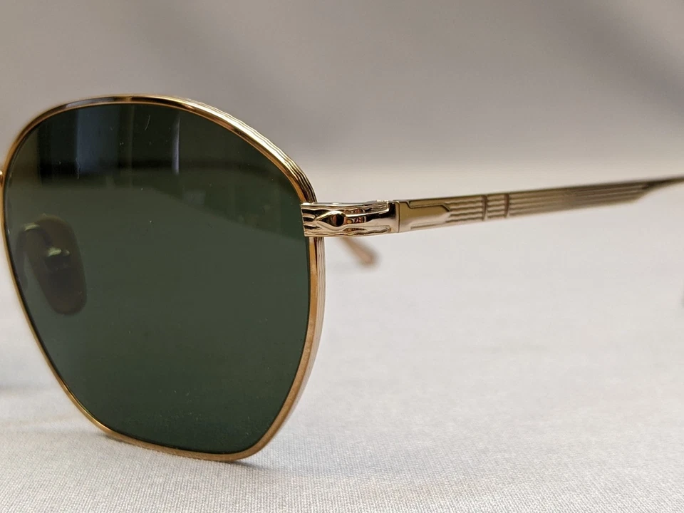 Persol PO5004ST 800031 Hexagonal Sunglasses, Gold Titanium Frame Green, 50 mm - Image 4 of 4
