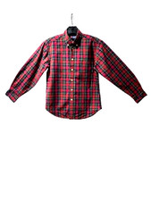 Boys Kids Dress Shirt Chaps RL Multicolor Plaid Long Sleeve Button Up zs M 12-14