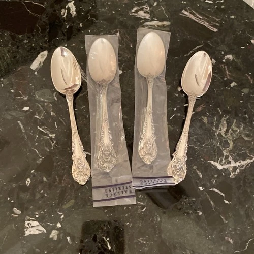 4 WALLACE SIR CHRISTOPHER SILVER TEASPOON FLATWARE SET 10AVAILABLE W 2SEALED BAG