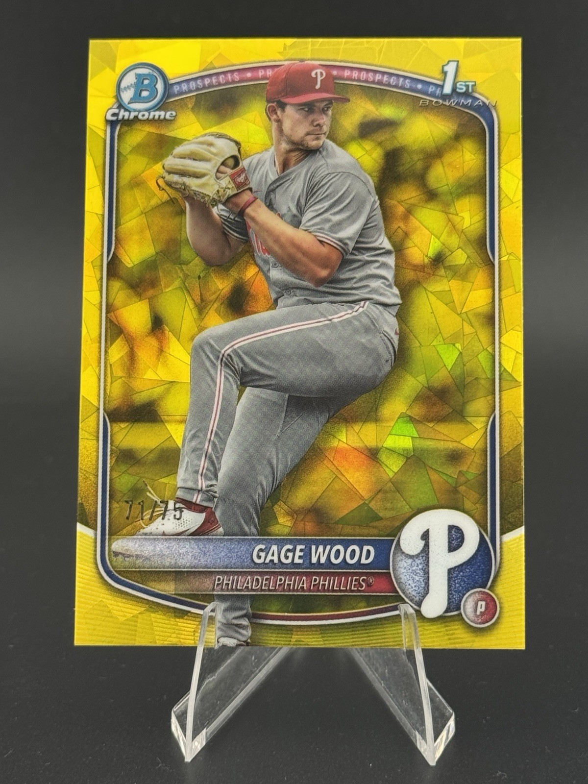 2025 Bowman Draft Sapphire Gage Wood Yellow Refractor /75 #BDC-4