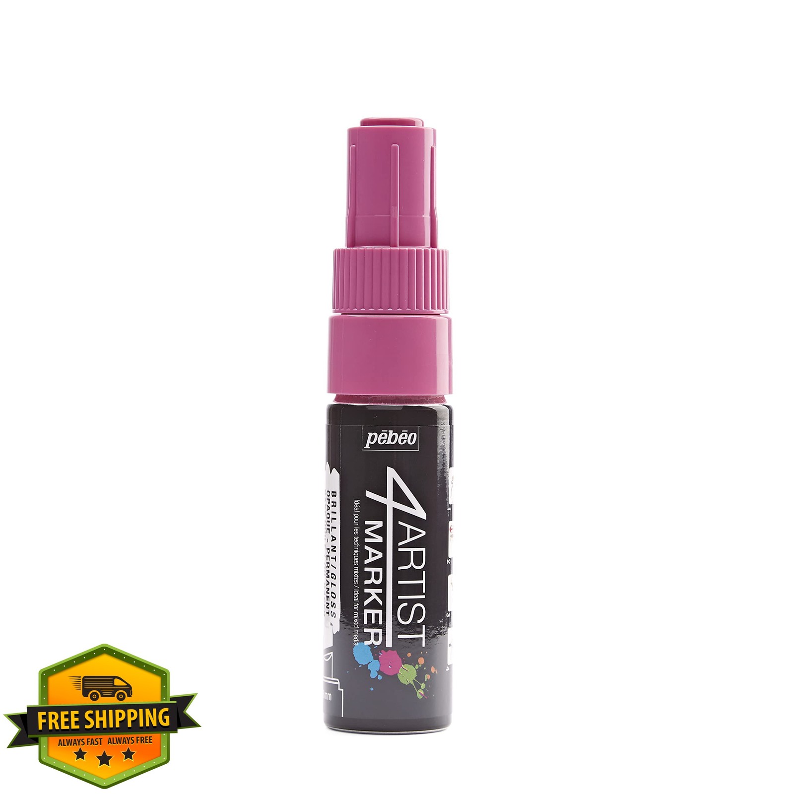 PEBEO 8mm Pink Oil Paint Marker Chisel Tip Gloss Opaque