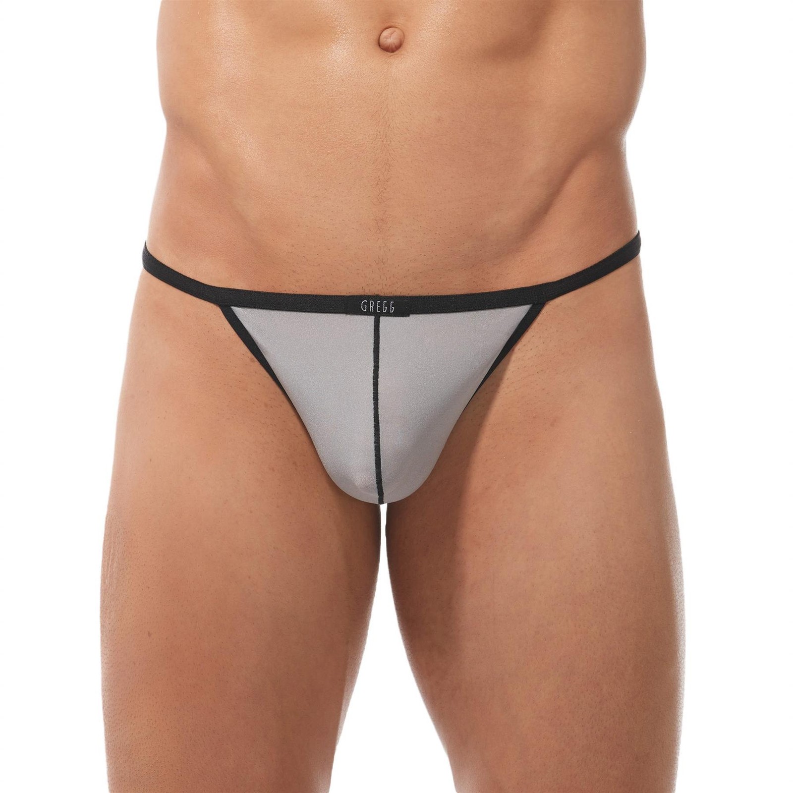 Gregg Homme Torridz String Silver men's thong underwear see through pouch